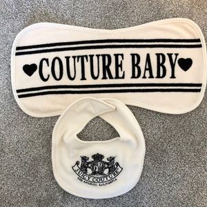 Juicy Couture bib & burp cloth